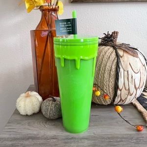 New Starbucks 2023 Fall Green Slime Drip Glow in the Dark Halloween Tumbler